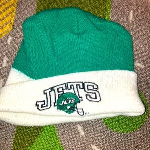 Vintage New York jets logo 7 brand nfl football embroidered logo beanie snow cap